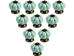 Conjunto de 10 botões de cerâmica azul claro estilo vintage europeu BRILVIBERA