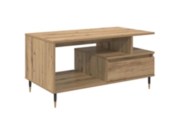 Conjunto de 2 Mesas de Centro com Gaveta Carvalho Artesanal 90x49x45 cm MAISON EXCLUSIVE