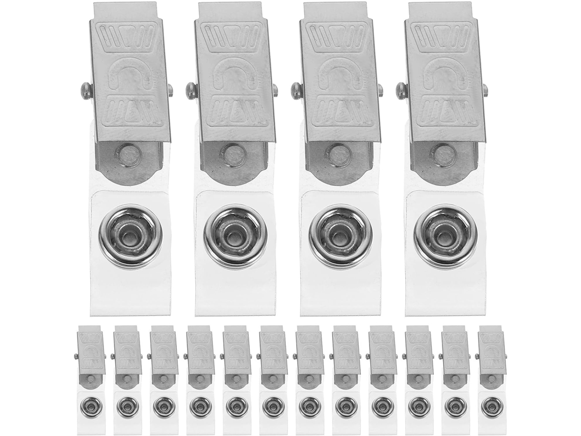 Clips Crachás Pequenos Em Ferro Prateado E Pvc, Leves E Multiuso, Escolas E Feiras Comerciais, Pacote Com 100 Unidades