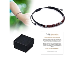 Pulseira de Código Morse I Love You Netinho Ajustável Pulseira de Pérolas Tecida Presente