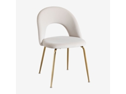 Sklum Cadeira De Jantar Estofada Glorys Poliéster    Dourado                   Velluto Crema                               Veludo