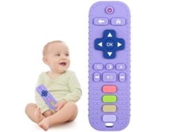 Mordedor de Silicone de Controle Remoto para Bebês, Alivia o Desconforto da Dentição,roxo GERTIZ