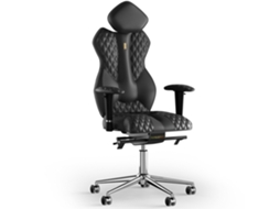 Cadeira de Escritório Ergonómica KULIK Royal Stitching Couro (Preto -130x50x50cm)