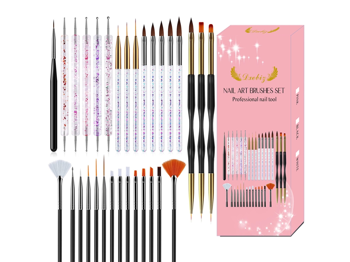 31 Pincéis Para Arte De Unhas Liner Ponto Desenho Pintura Conjunto Para Salão E Uso Em Casa