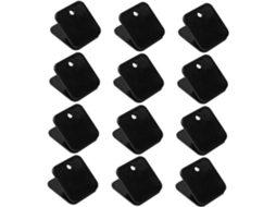 Conjunto de 40 prendedores plásticos reutilizáveis para decoração escolar, facilitando a organização da mesa e do material escolar. Prendedores transparentes.