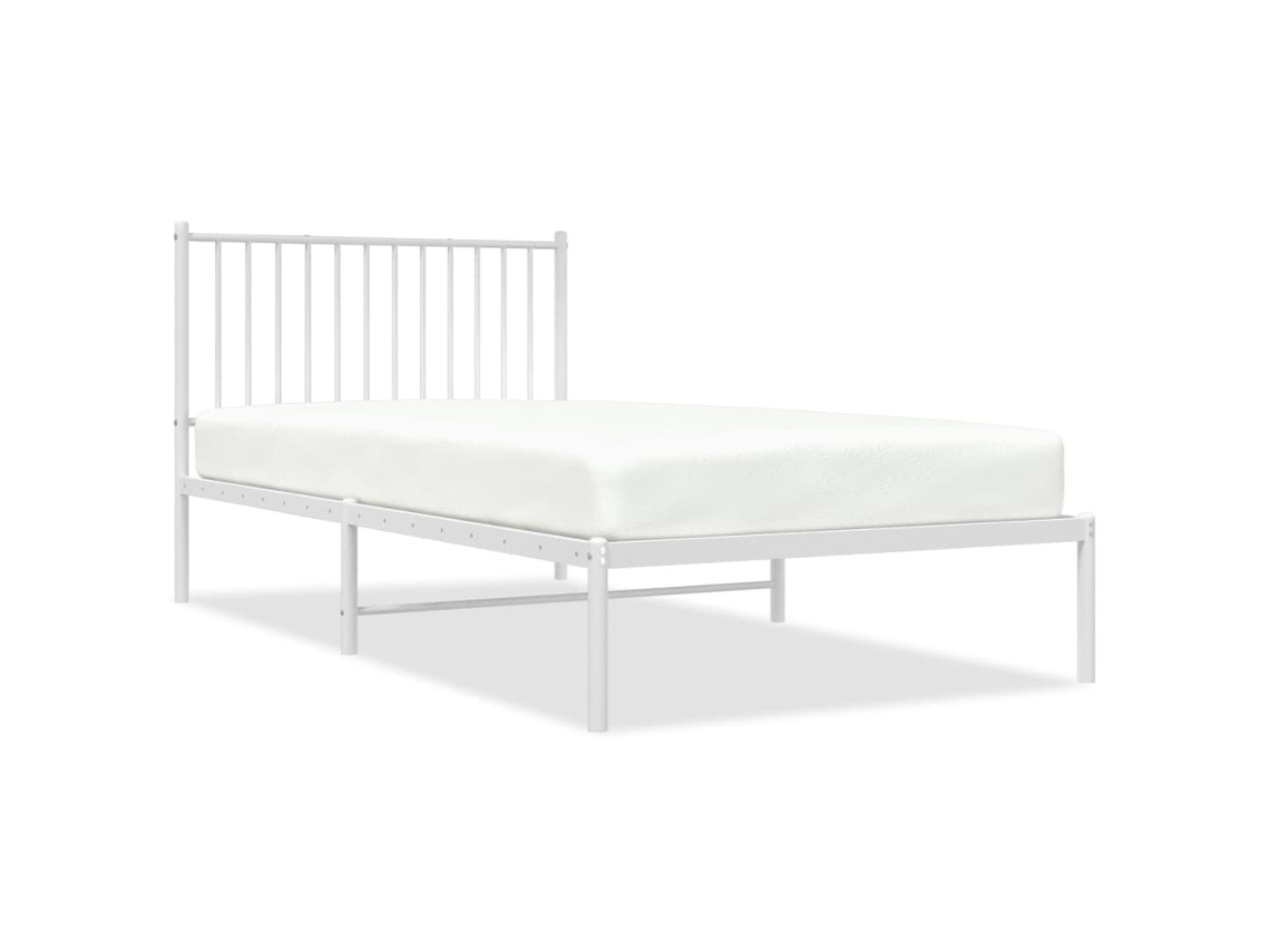 Bed Frame, Bed Frames Vidaxl Branco Aço (100 X 200 Cm)