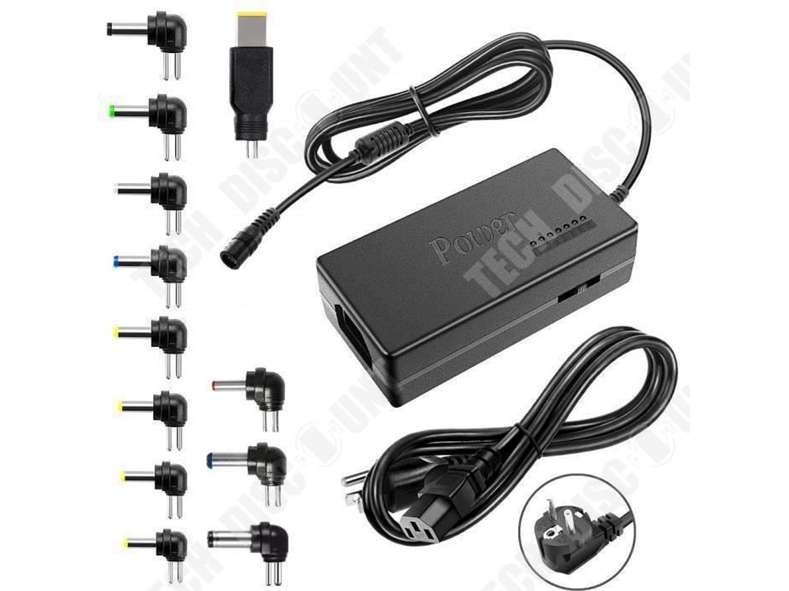 Laptop Power Monitor 1224V carregador universal ajustável com 13 cabeças TECH DISCOUNT