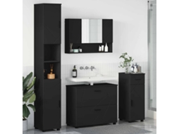 Vidaxl Conjunto De Móveis Para Banheiro 4 Unid. Preto 35 X 30 X 192 Cm