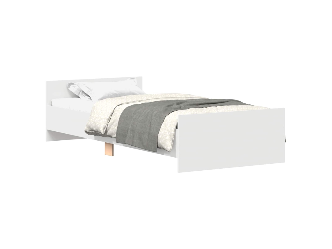 Conjunto 1 Estrutura De Cama Moderna Vidaxl Branco Derivados De Madeira