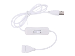 Cabo De Extensão Usb 2.0 Branco De Transferência Rápida Com Interruptor De Alimentação Aquaforge