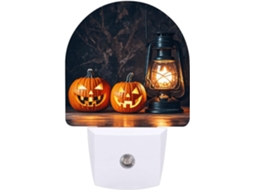 Luminária de parede noturna com plugue, luminária noturna de LED com sensor Carinha Sorridente, luz noturna branca.