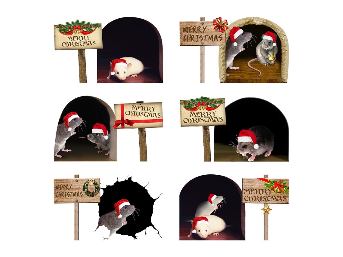 Adesivos Decorativos De Cartoon Para Buracos De Rato Em Quartos Diy