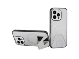 Capa Com Suporte Para Iphone 16 Pro Em Couro Pu Tpu Compatível Com Magsafe