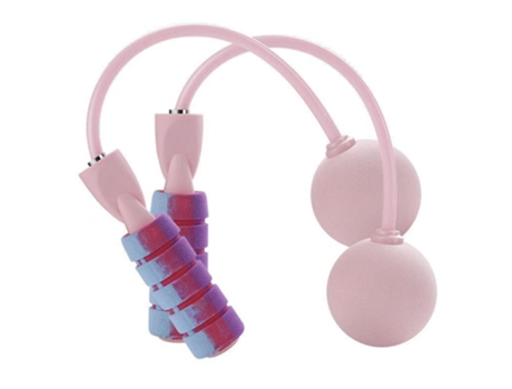 Corda de Pular Sem Fio Rosa Estilo Bola Grande
