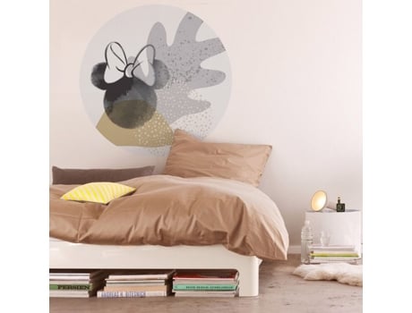 Foto De Parede Não Tecido 125 X 125 Cm Disney Dot Minnie Loop Art Preto, Marrom, Amarelo Adesivo De Parede Minnie Mouse Cartoon 1 Peça Komar