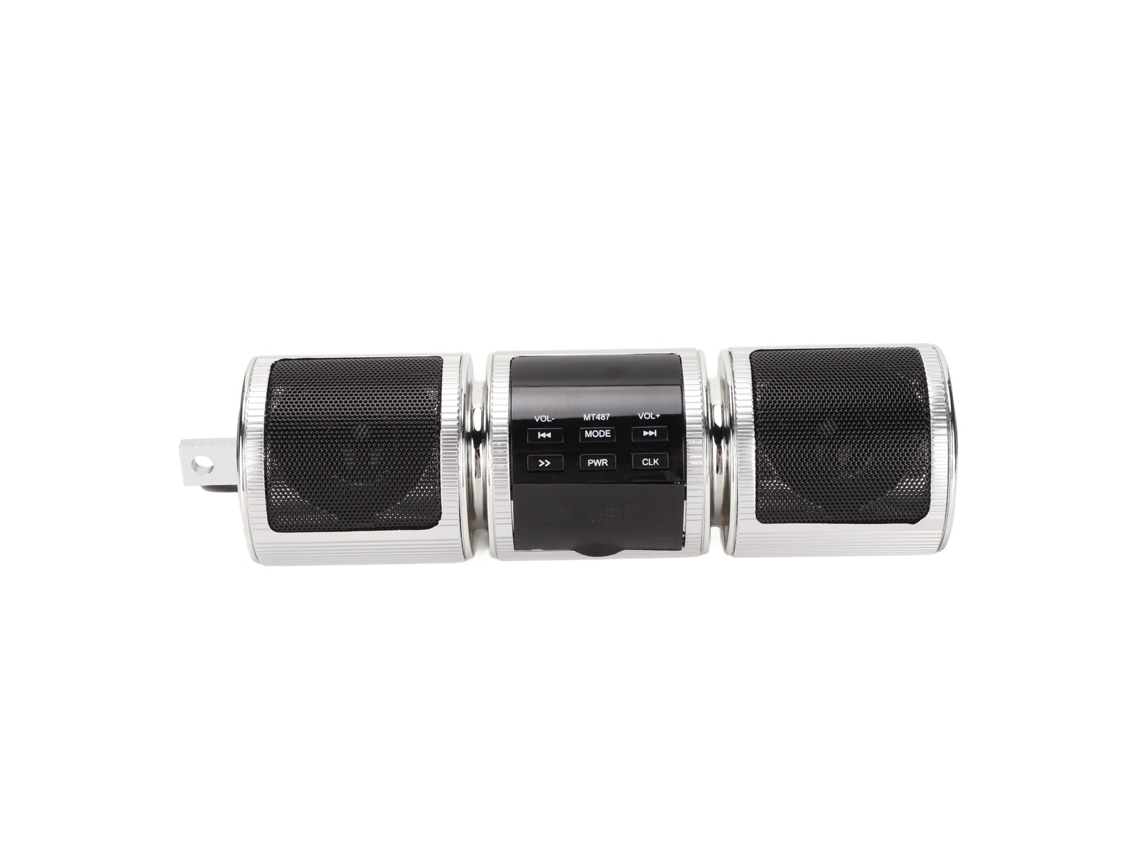 Alto Falante Bluetooth Para Motocicleta Sem Fio Ip54 À Prova Dágua Dc12v Sistema De Som De Áudio Montado No Guidão Prata