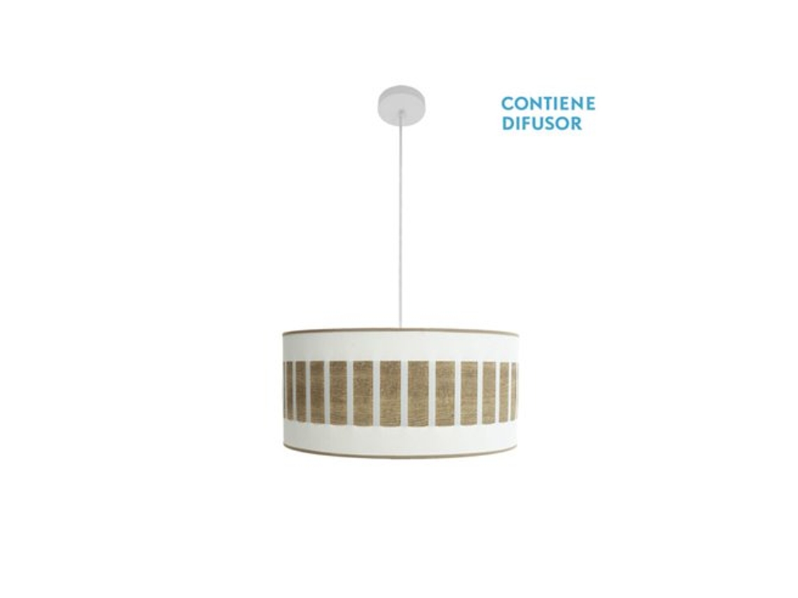 Pingente Ivanna 2Xe27 Branco/Branco-Madeira Transparente Regx50X50 Cm FABRILAMP