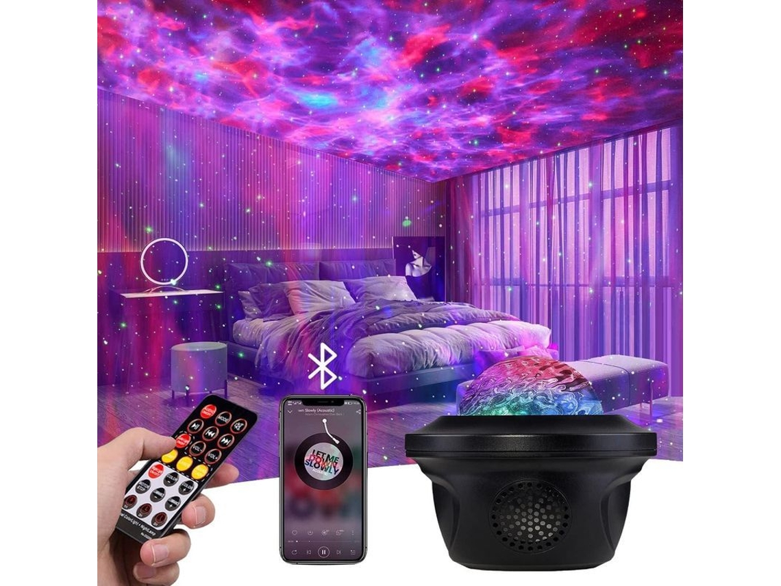 Projetor De Céu Estrelado Com Controle Remoto E Alto-falante Bluetooth, Luzes Da Aurora Boreal