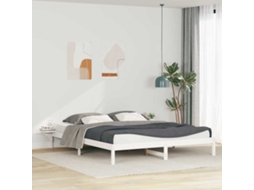 Vidaxl Cama Com Mesas Laterais Branco 180 X 210 Cm