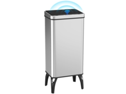 Lixeira Automática de Cozinha 50l. Lixeira de Cozinha de Aço Inoxidável com Sensor Infravermelho. Fecho Suave. Prata Ge