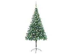 Vidaxl Árvore De Natal Artificial Pré-iluminada C/ Bolas 910 Ramos