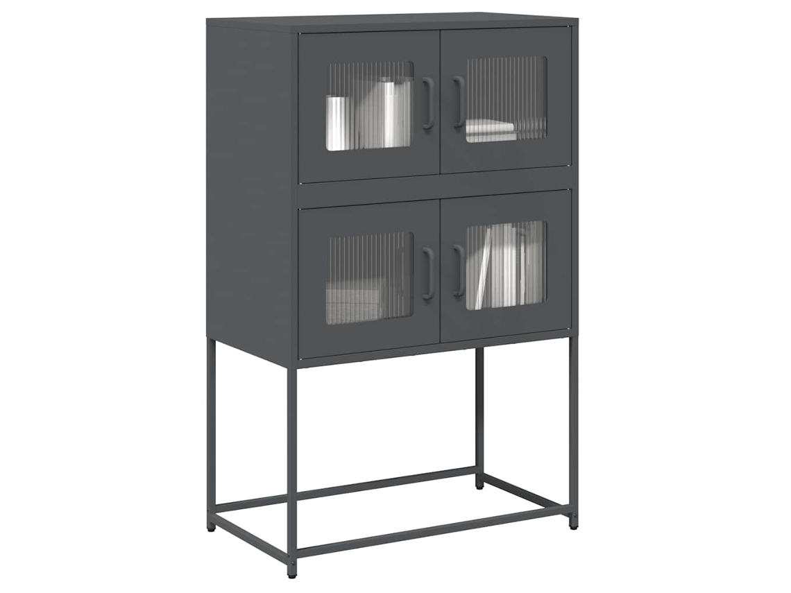 Vidaxl Aparador Alto 68x39x107 Cm Aço Antracite