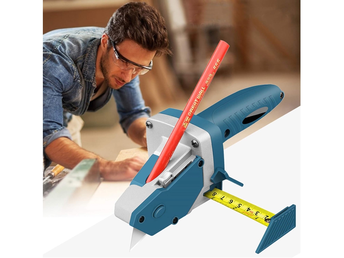 Ferramenta Manual para Drywall com Fita Métrica para Corte de Painéis e Medição. AQUAFORGE