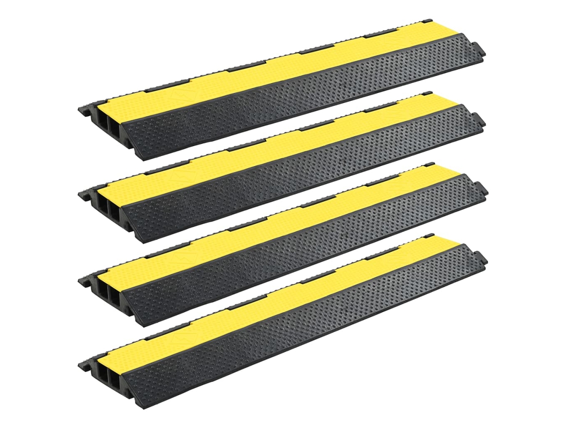Vidaxl Rampas Protetoras De Cabos 4 Pcs 2 Canais Borracha 101,5 Cm