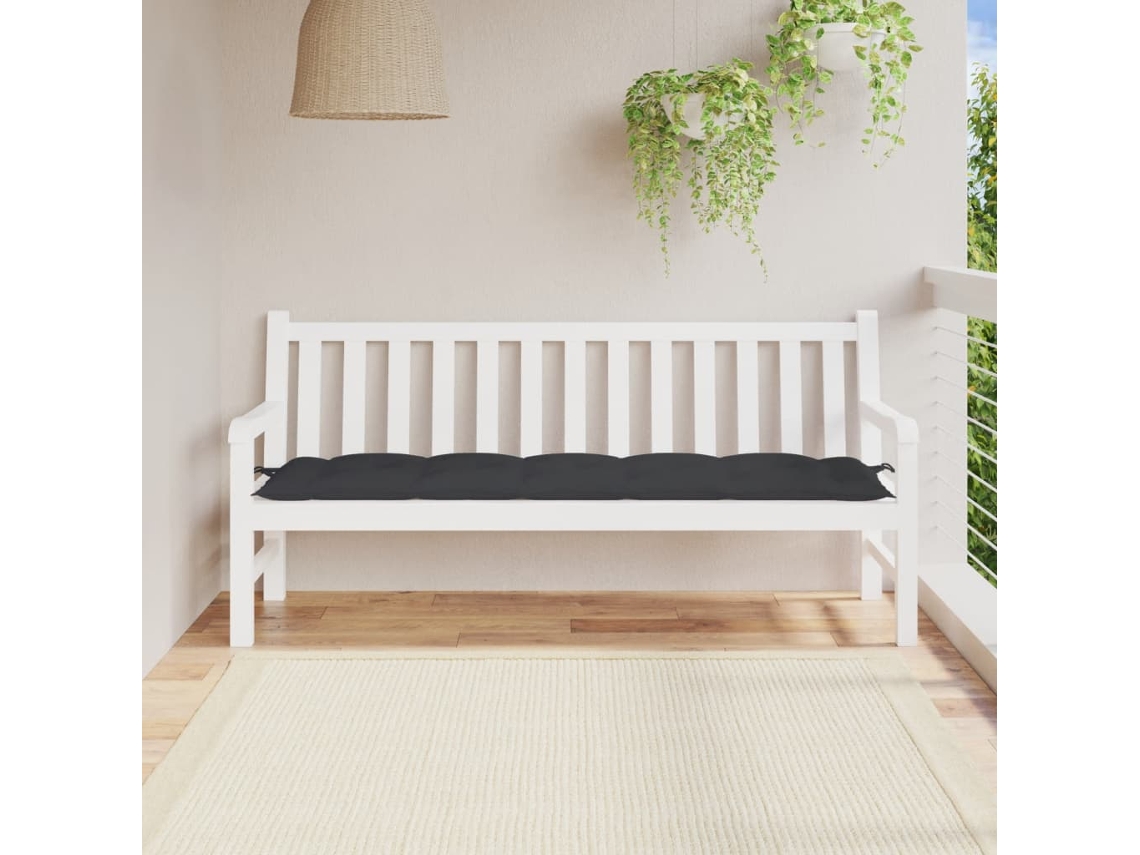 Vidaxl Almofadão P/ Banco De Jardim 180x50x7 Cm Tecido Oxford Preto