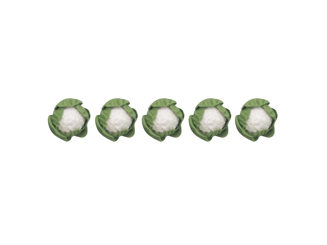 Rebe 5 Miniaturas de Verduras de Arcilla Artesanal Coliflor Repollo Chino para Cocina de Muñecas 1:12 Verde
