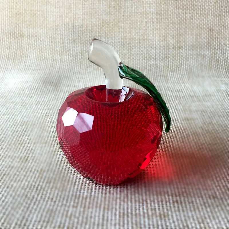 Ornamento de Maçã de Cristal Vermelho , Ornamento Esférico de Vidro Multifacetado MDUG (50 Mm)