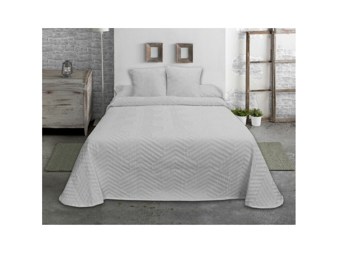 Colcha HOSTELINE ESPIGA (Cinzento Pérola - 180 x 270 cm)