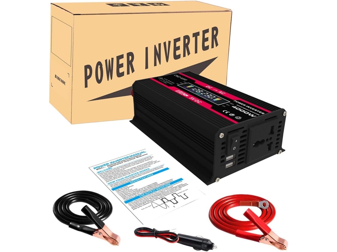 Conversor De Carro Com Ventilador De Resfriamento Para Tela Lcd Inteligente E Proteção Dupla Contra Usb.