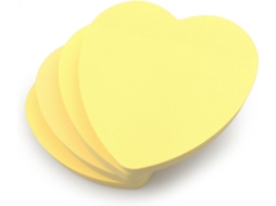 Blocos De Notas Adesivas, 4 Unidades, 7.6x7.6cm, 100 Folhas Cada, Formato De Coração, Removíveis, Tons Pastel, Amarelo
