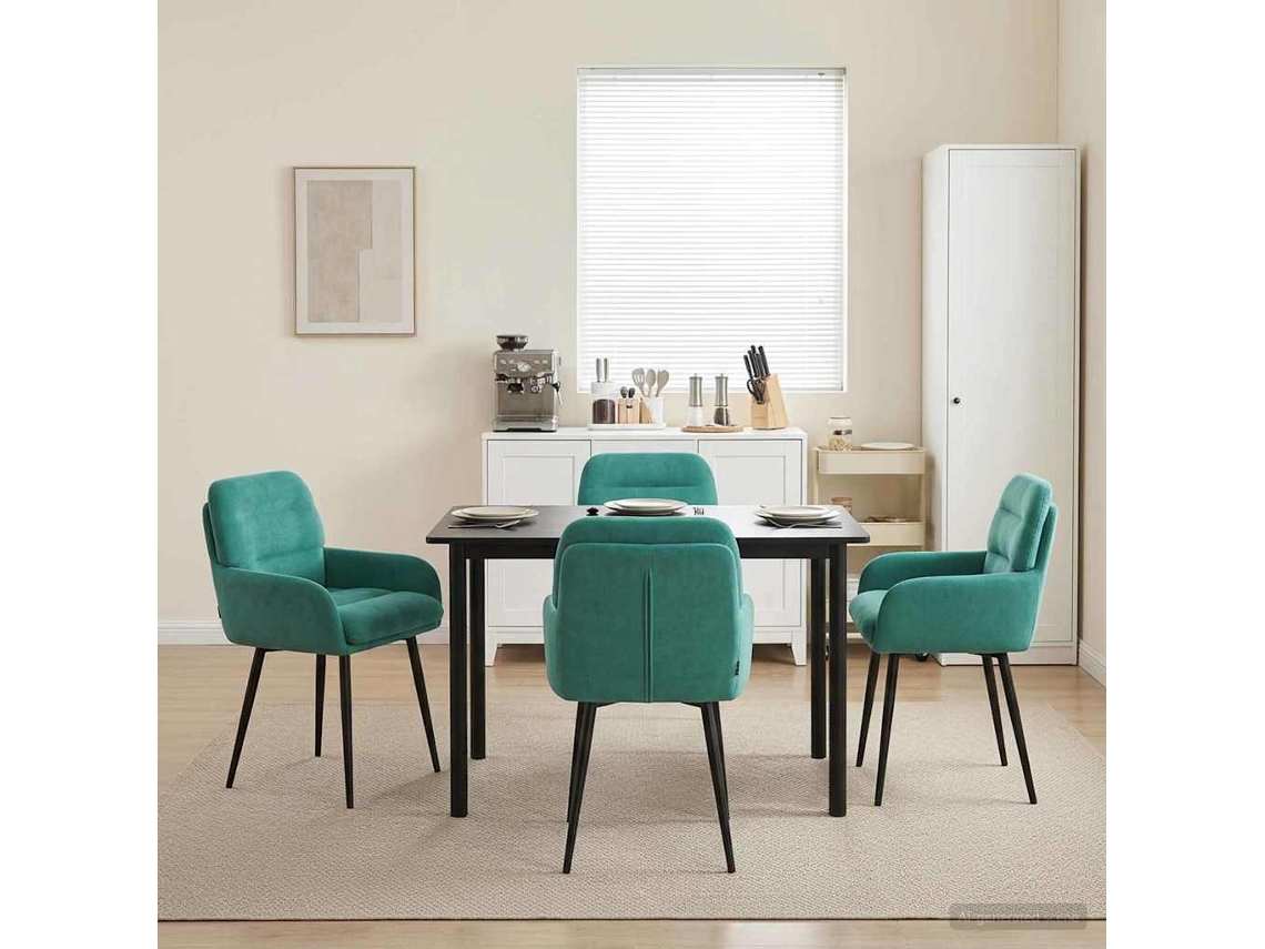 Vidaxl Cadeiras De Jantar 4 Unid. Veludo Turquesa 59 X 59,5 X 90 Cm