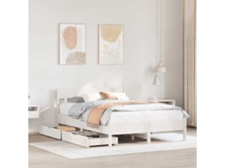 Vidaxl Cama Sem Colchão 160x200 Cm Madeira De Pinho Maciça Branco