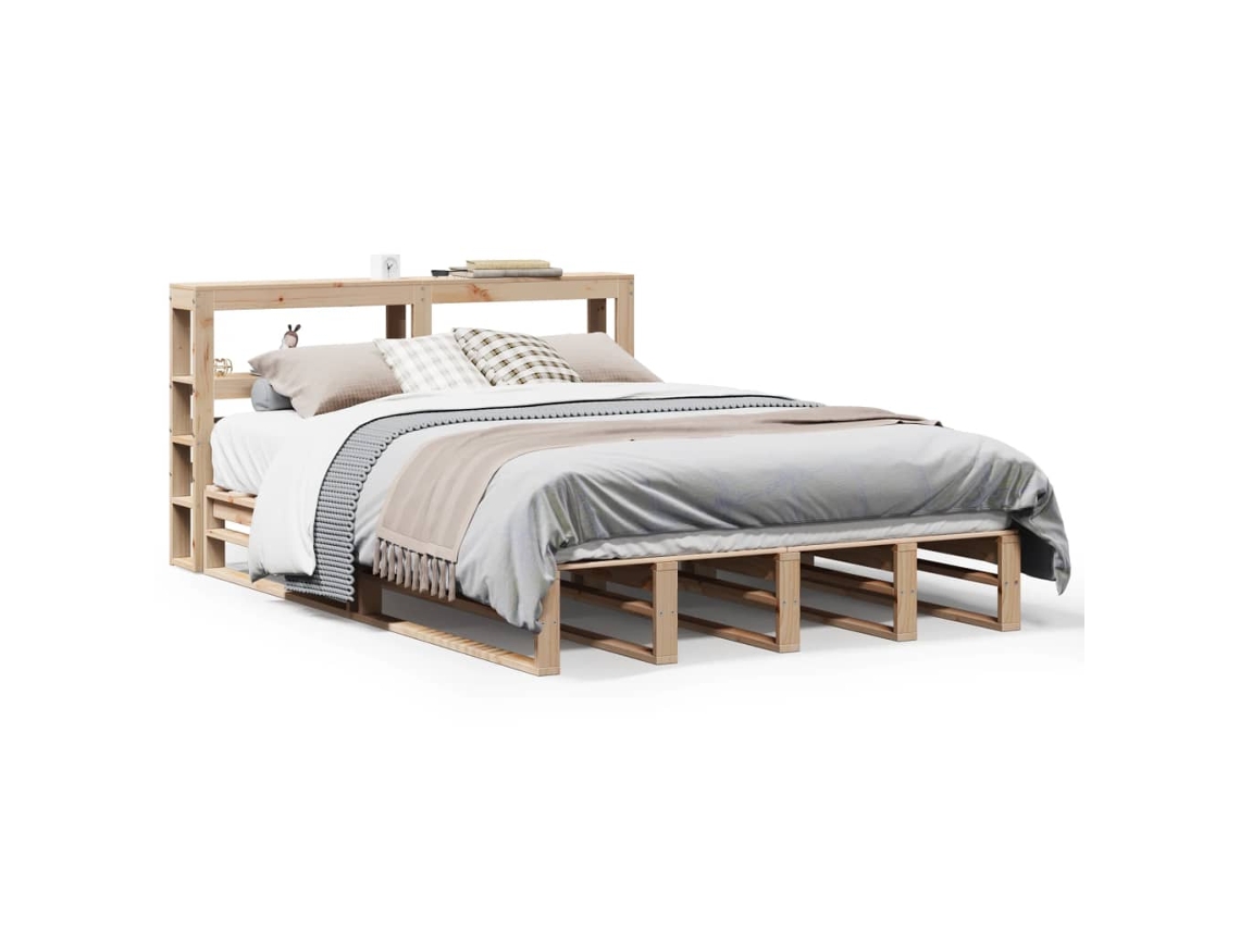 Bed Frame, Bed Frames Vidaxl Marrom Madeira De Pinho (140 X 200 Cm)