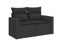 Maison Exclusive - Sofá De Jardim Com Almofadas, 2 Lugares, Vime Sintético Preto