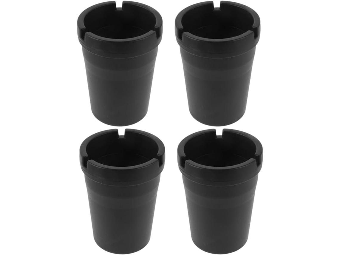 Conjunto De 4 Cinzeiros Portáteis Sewacc Em Plástico Preto, Ideais Para Viagens E Uso Prolongado