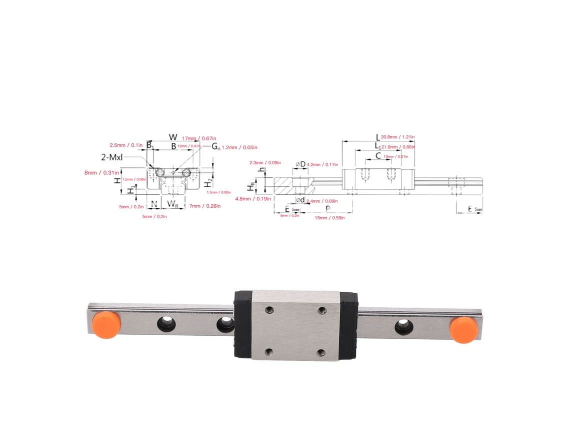 Guia Linear Miniatura + Carrinhos De Bloco Deslizante (peças Cnc, Linearização)