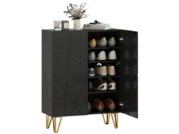 Armário de Sapatos com 2 portas, 3 prateleiras ajustáveis, 72x31,5x95cm Preto S/MARCA