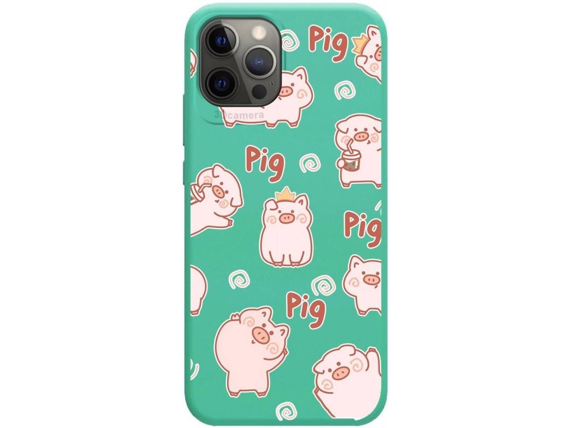 Capa iPhone 12 Pro Max (6.7) TUMUNDOSMARTPHONE Cerdos Verde