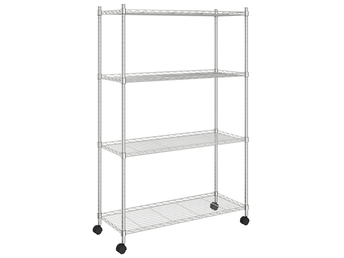 Conjunto 1 Storage Shelf, Storage Shelves Vidaxl Prateado Ferro (90 X 35 X 142 Cm)