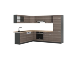 Cozinha em ângulo R-Line, 227x287cm sem PT, Cinza nobre/Antracite VICCO