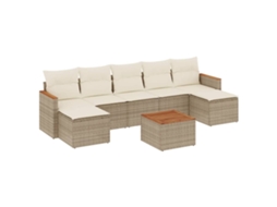 Garden Sofa Set, Garden Sofa Sets Vidaxl Bege Rattan / Vime (n/a)