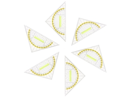 Réguas De Desenho E Medição Besportble, Conjunto De 6 Peças, Esquadros Triangulares Em Pp, Fáceis De Identificar, Para