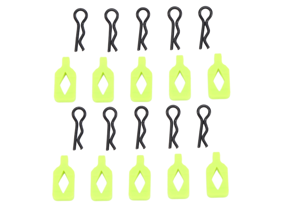 Mali 10pcs Pinos Clips Corpo Rc Leves Duráveis Pinos R Curvos para Axial 1/24 Scx24 Axi206000 Carro Rc Verde