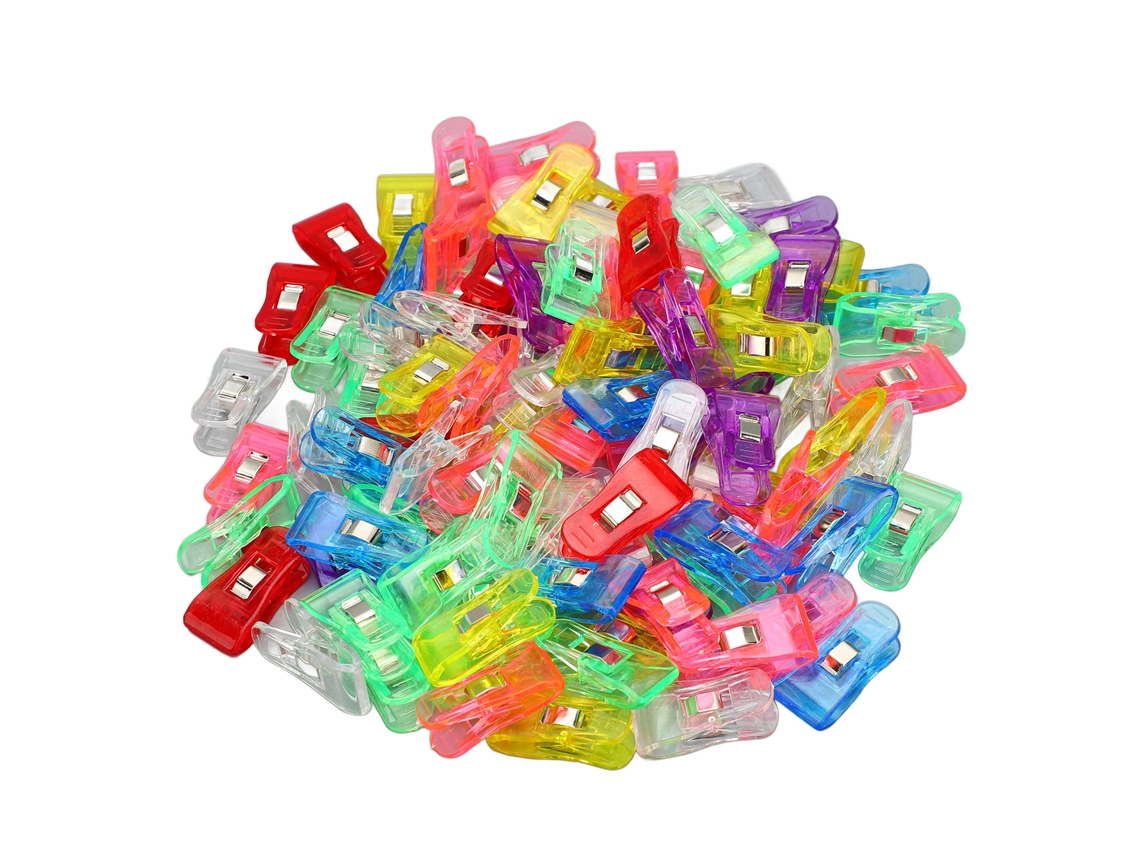 100 Pinças De Plástico Transparente Colorido Para Roupa, Fotos, Artesanato, Notas, Toallas, Lar, Escola, Escritório.