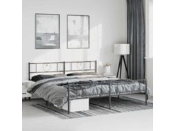 Vidaxl Estrutura De Cama Com Cabeceira E Pés 183x213 Cm Metal Preto