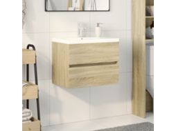 Vidaxl 2 Pcs Conj. Móveis De Wc Cerâmica E Derivados De Madeira